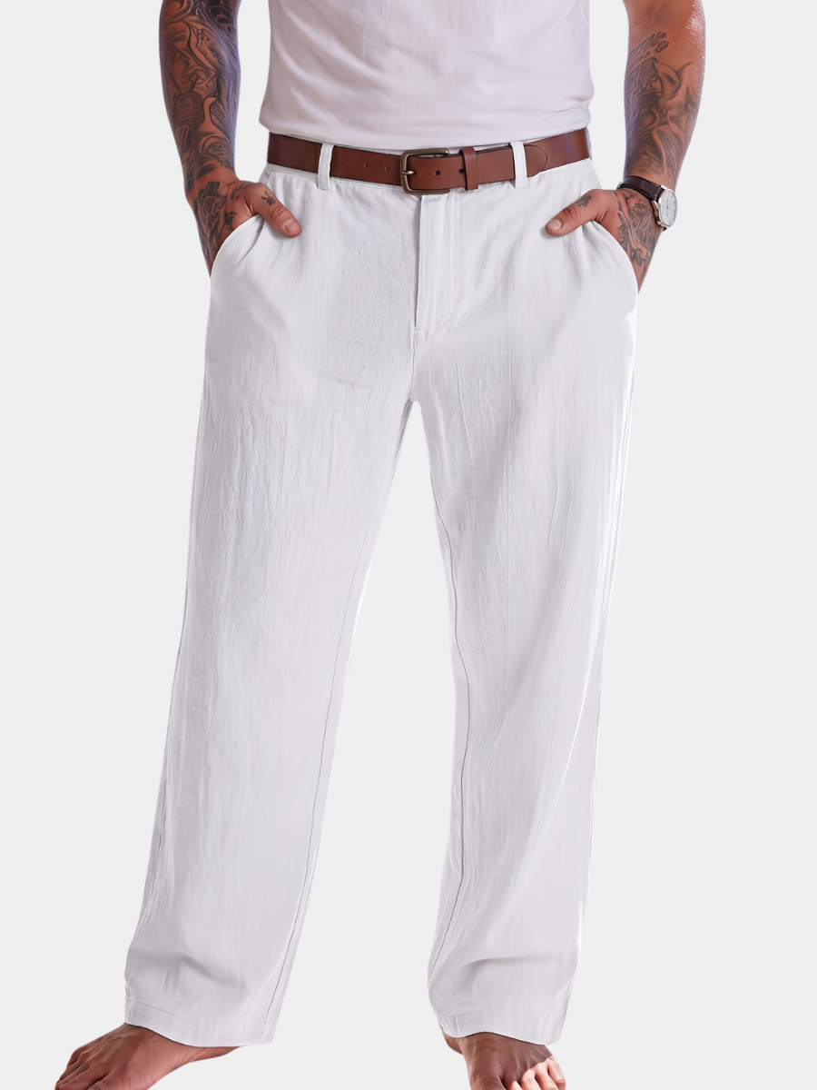 Pantalon Aspect Lin Pour Homme