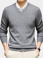 Pull Matière Stretch Col V Pour Homme
