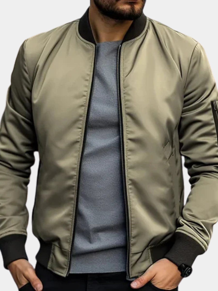 Blouson Bomber Maille Côtelée Pour Homme