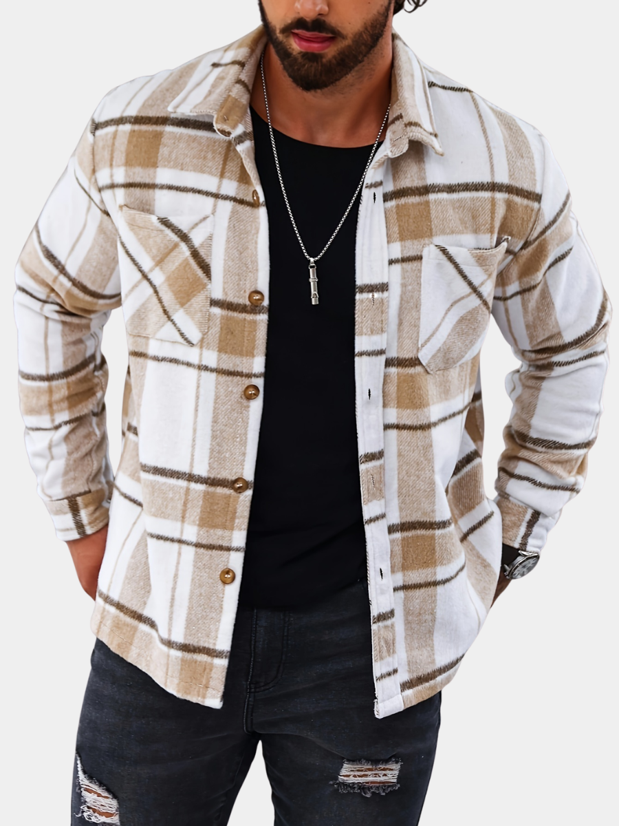 Veste Motif Carreaux Pour Homme