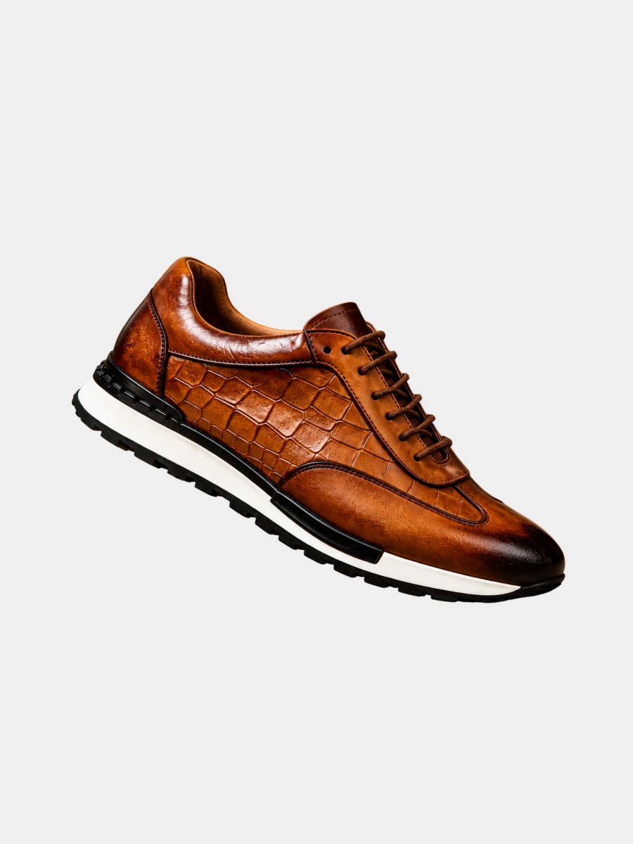 Homme Baskets Aspect Cuir