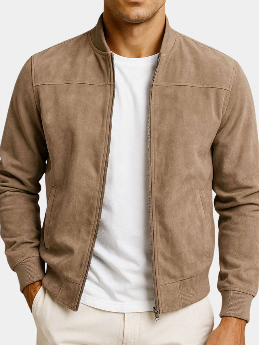 Homme Veste Zippée Daim