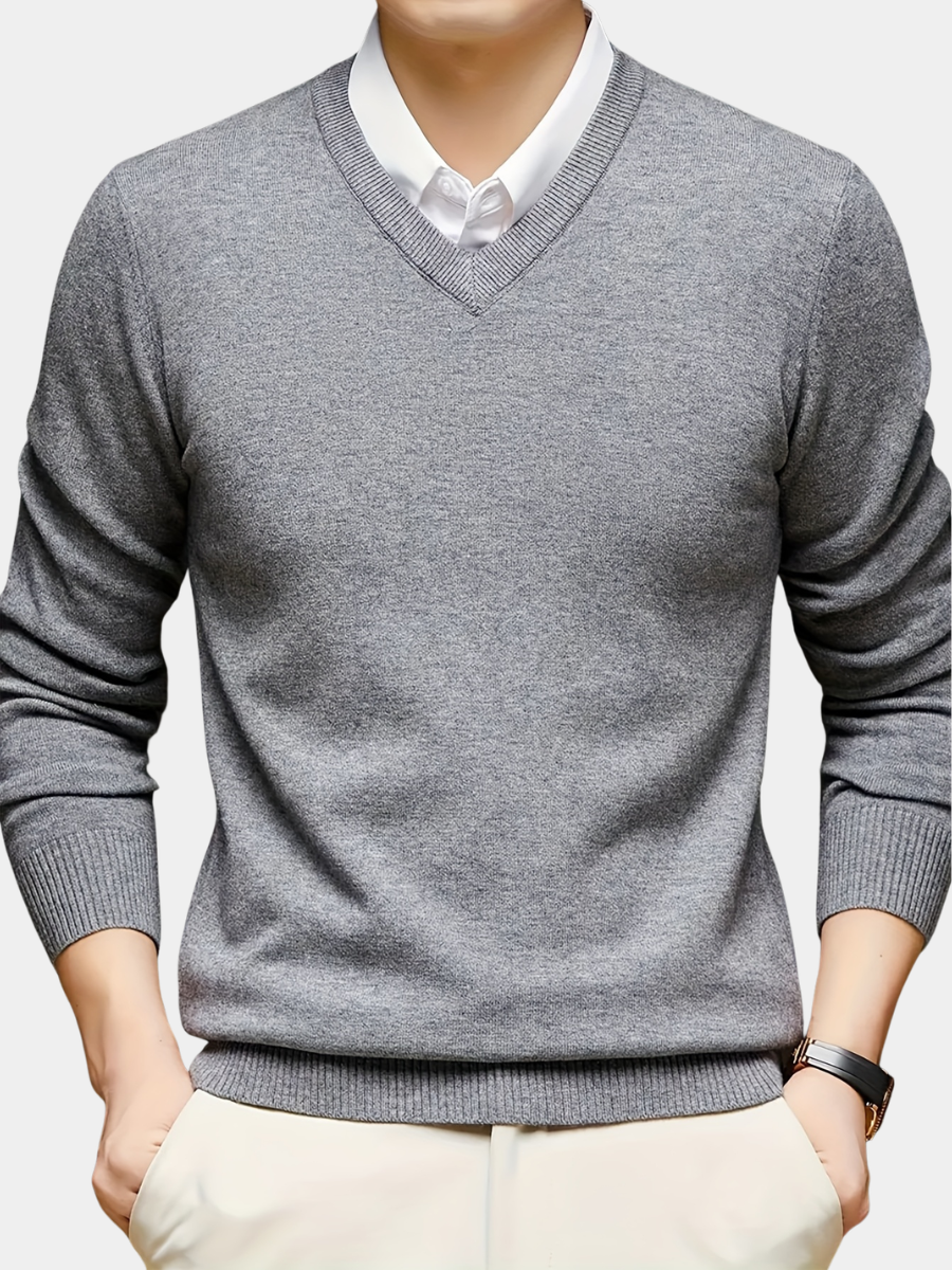 Pull Maille Douce Col V Pour Homme