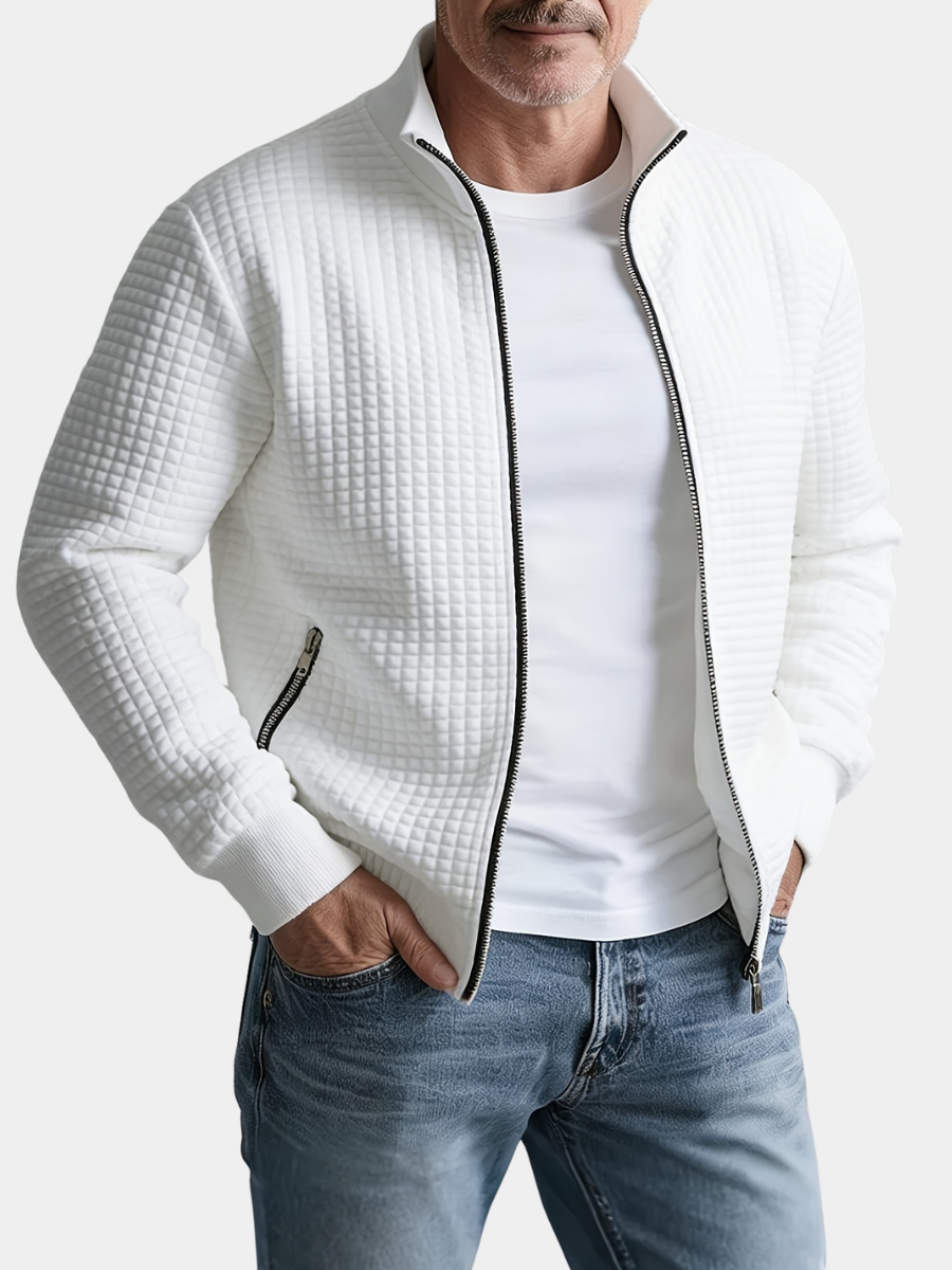 Veste Maille Gaufrée Coupe Droite Pour Homme