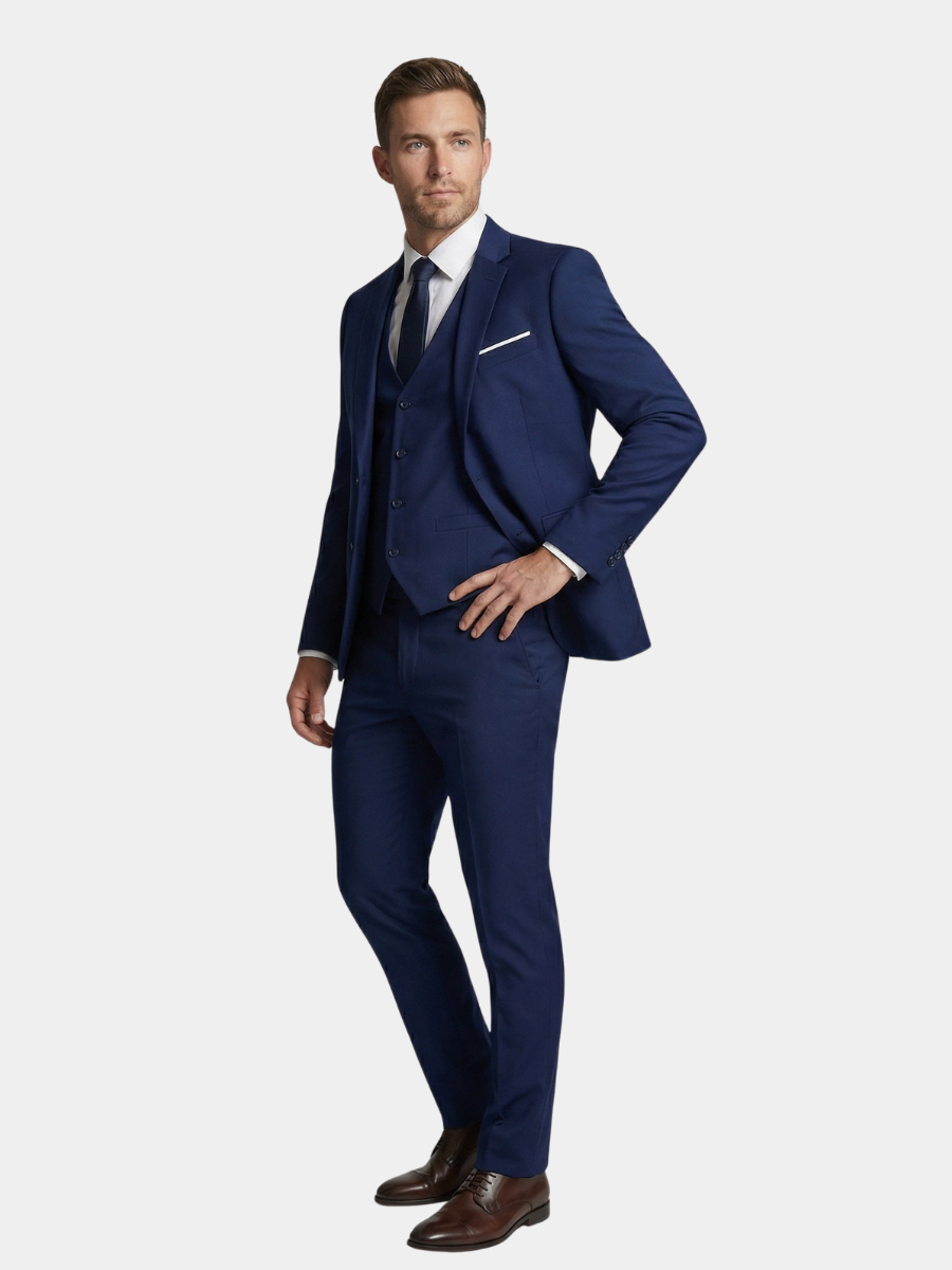 Costume 2 Pièces Aspect Lainage Pour Homme