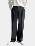 Homme Pantalon Plissé Large