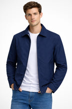 Veste Harrington Coupe Structurée Poches Latérales Zip Intégral Pour Homme