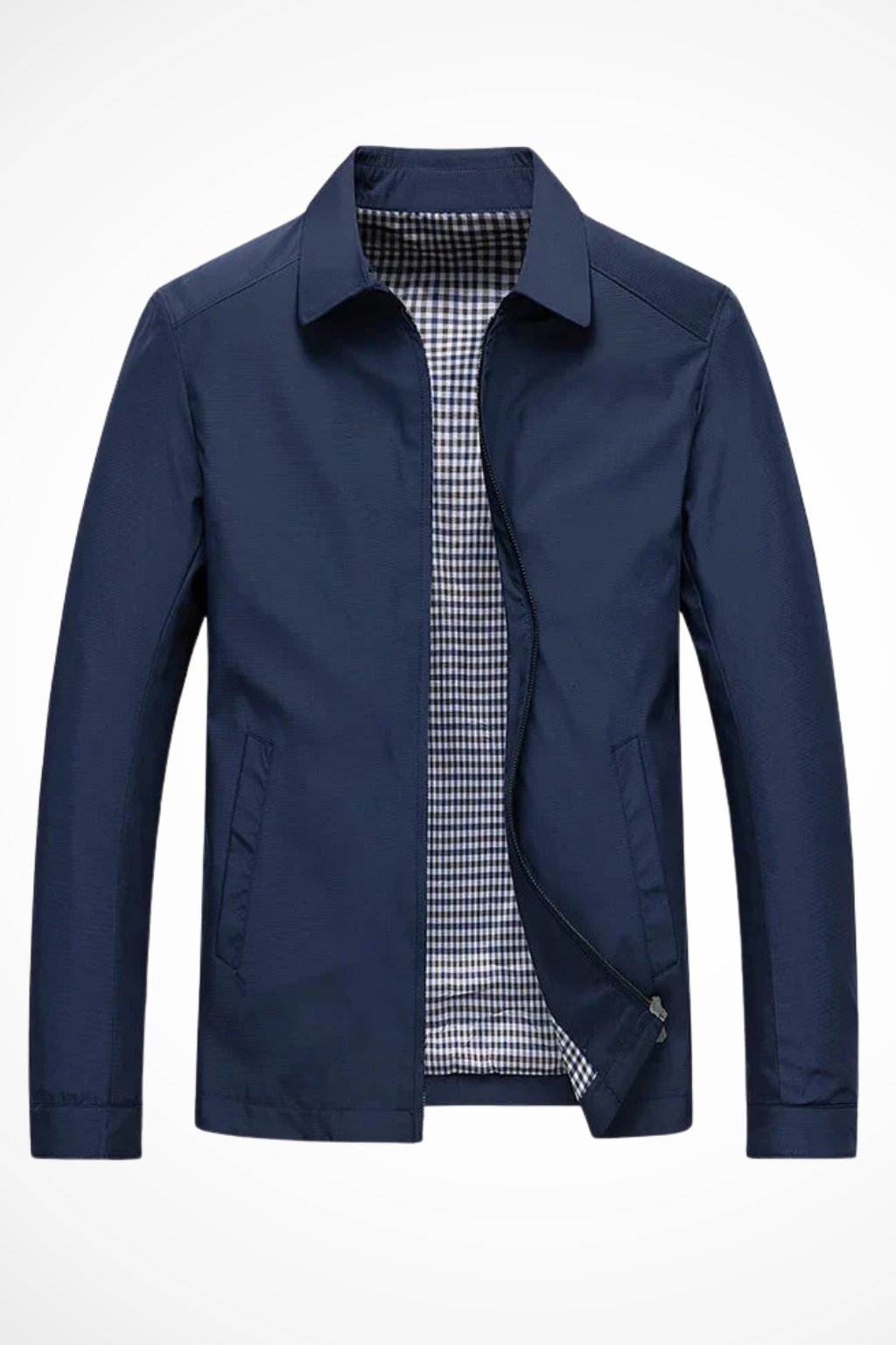 Veste Harrington Coupe Structurée Poches Latérales Zip Intégral Pour Homme