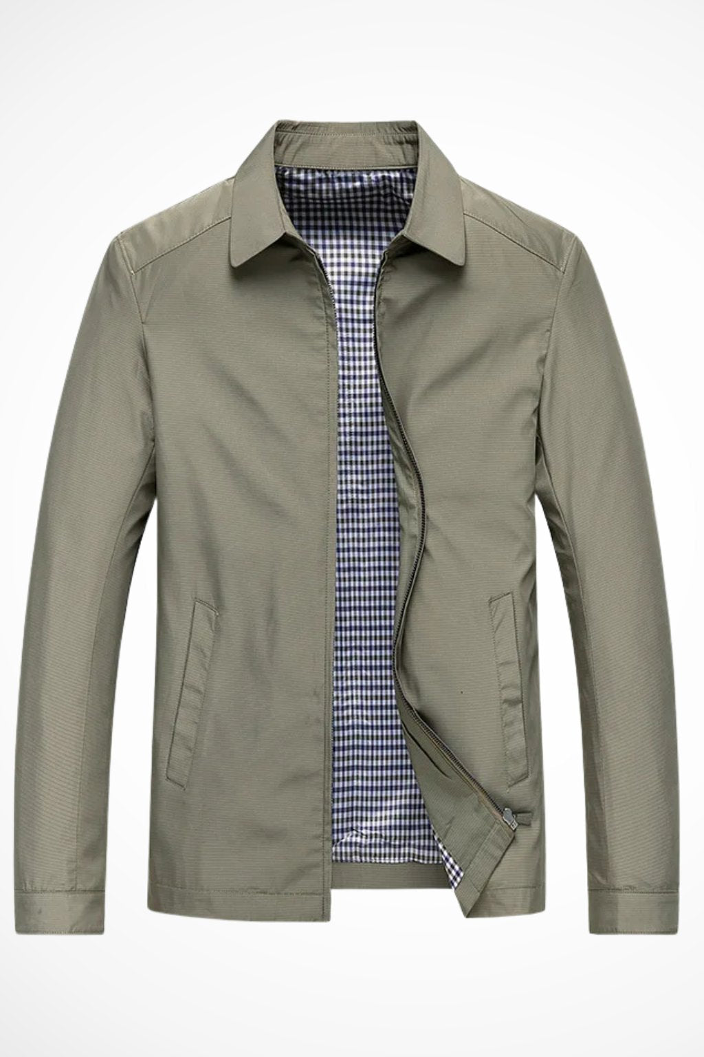 Veste Harrington Coupe Structurée Poches Latérales Zip Intégral Pour Homme