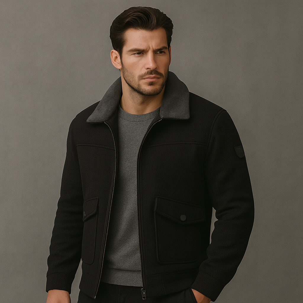 Veste Maille Côtelée Pour Homme