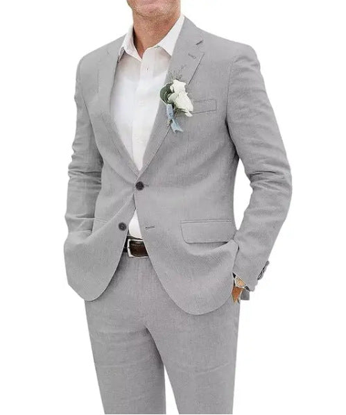 Homme Costume Lin Décontracté