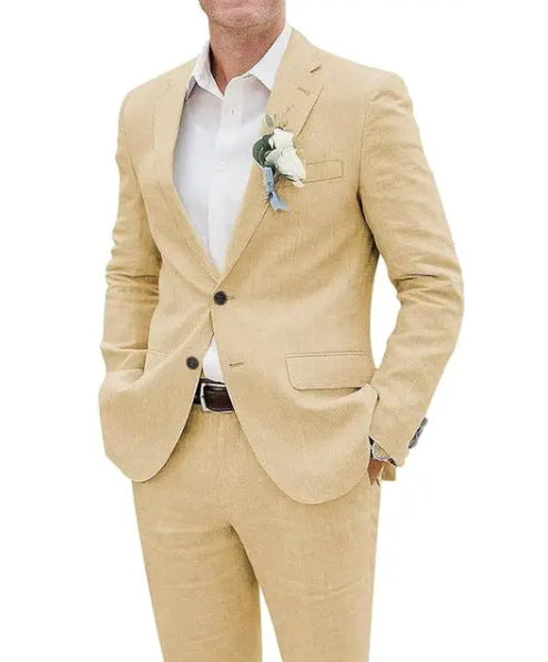 Homme Costume Lin Décontracté