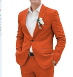 Homme Costume Lin Décontracté