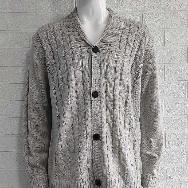 Homme Cardigan Maille Torsadée