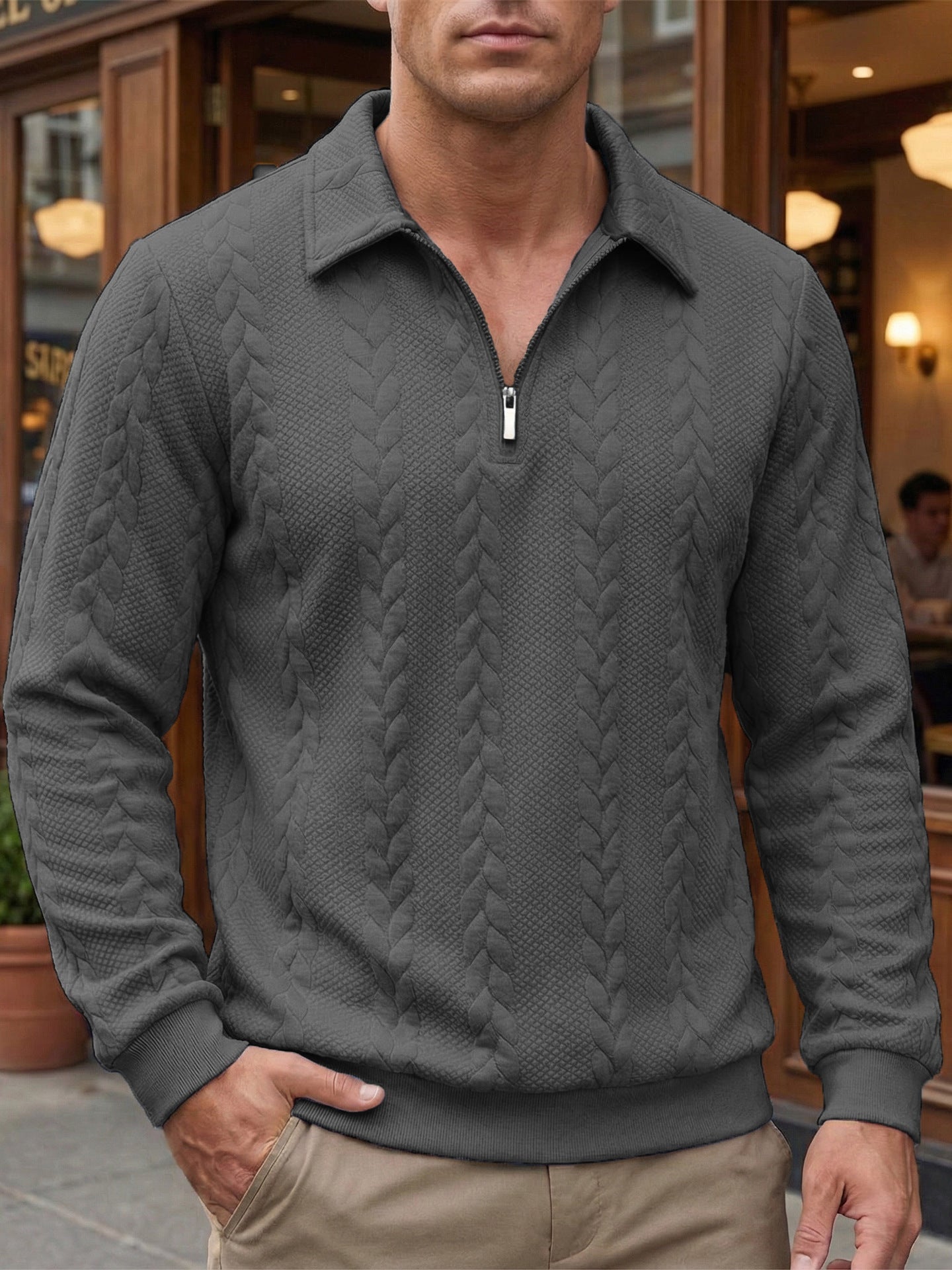 Polo Maille Côtelée Coupe Tailleur Pour Homme