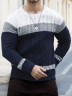 Homme Pull Maille Torsadée