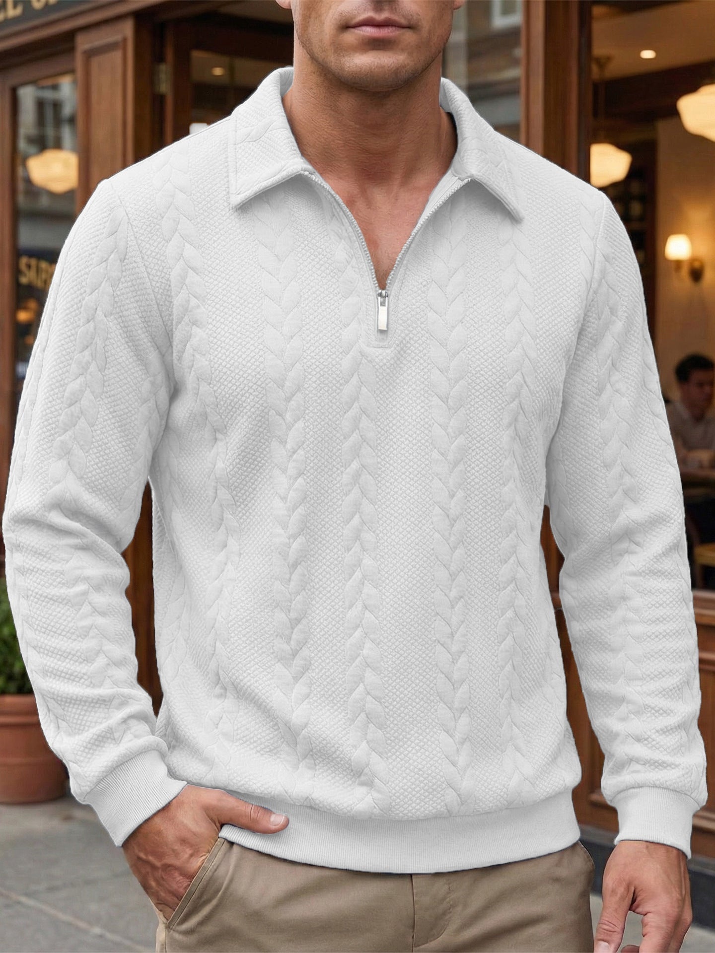 Polo Maille Côtelée Coupe Tailleur Pour Homme