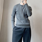 Homme Pull Maille Côtelée