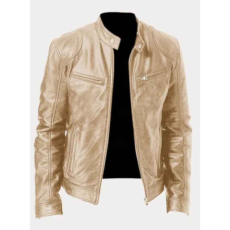 Veste Aspect Cuir Pour Homme