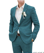 Homme Costume Lin Décontracté