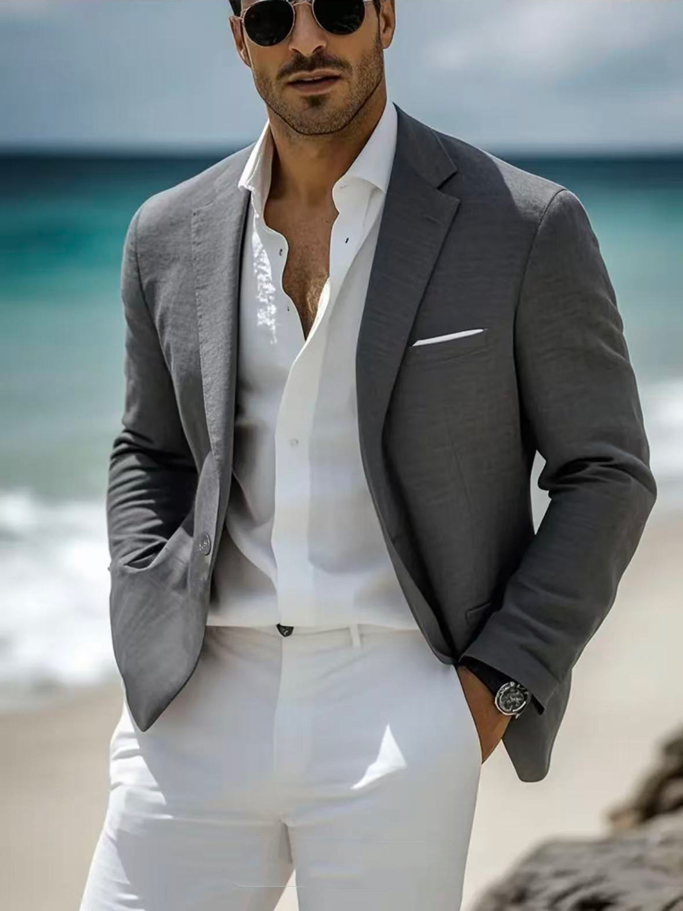 Blazer Coupe Droite Pour Homme