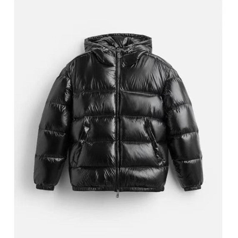 Doudoune Imperméable Matelassée À Capuche Zip Intégral Pour Homme