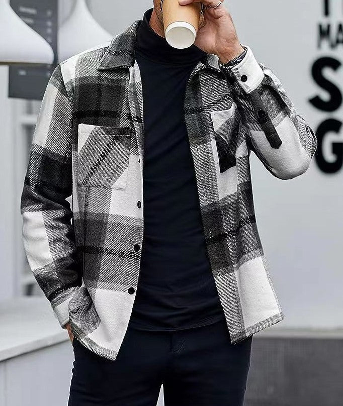 Veste Motif Carreaux Pour Homme