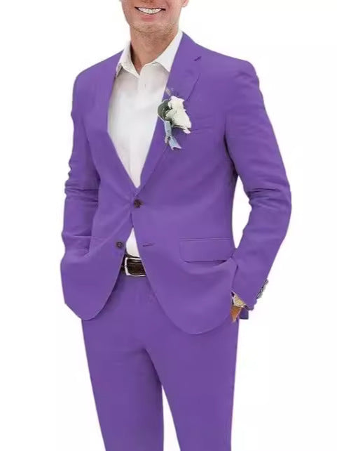 Homme Costume Lin Décontracté