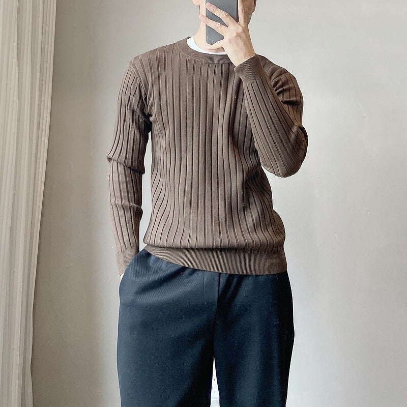 Homme Pull Maille Côtelée