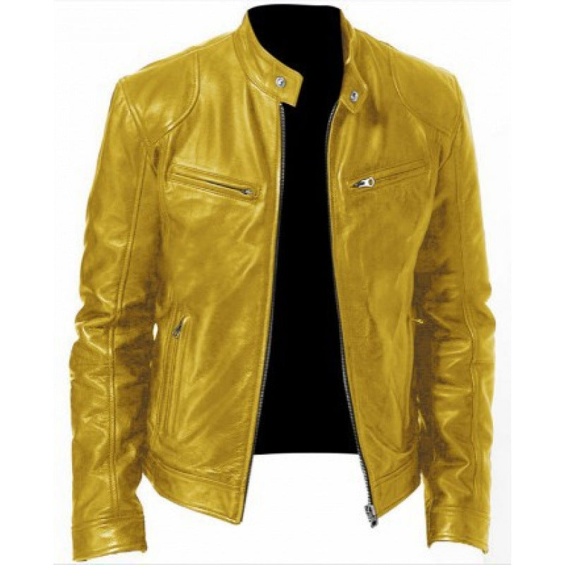 Homme Veste Aspect Cuir
