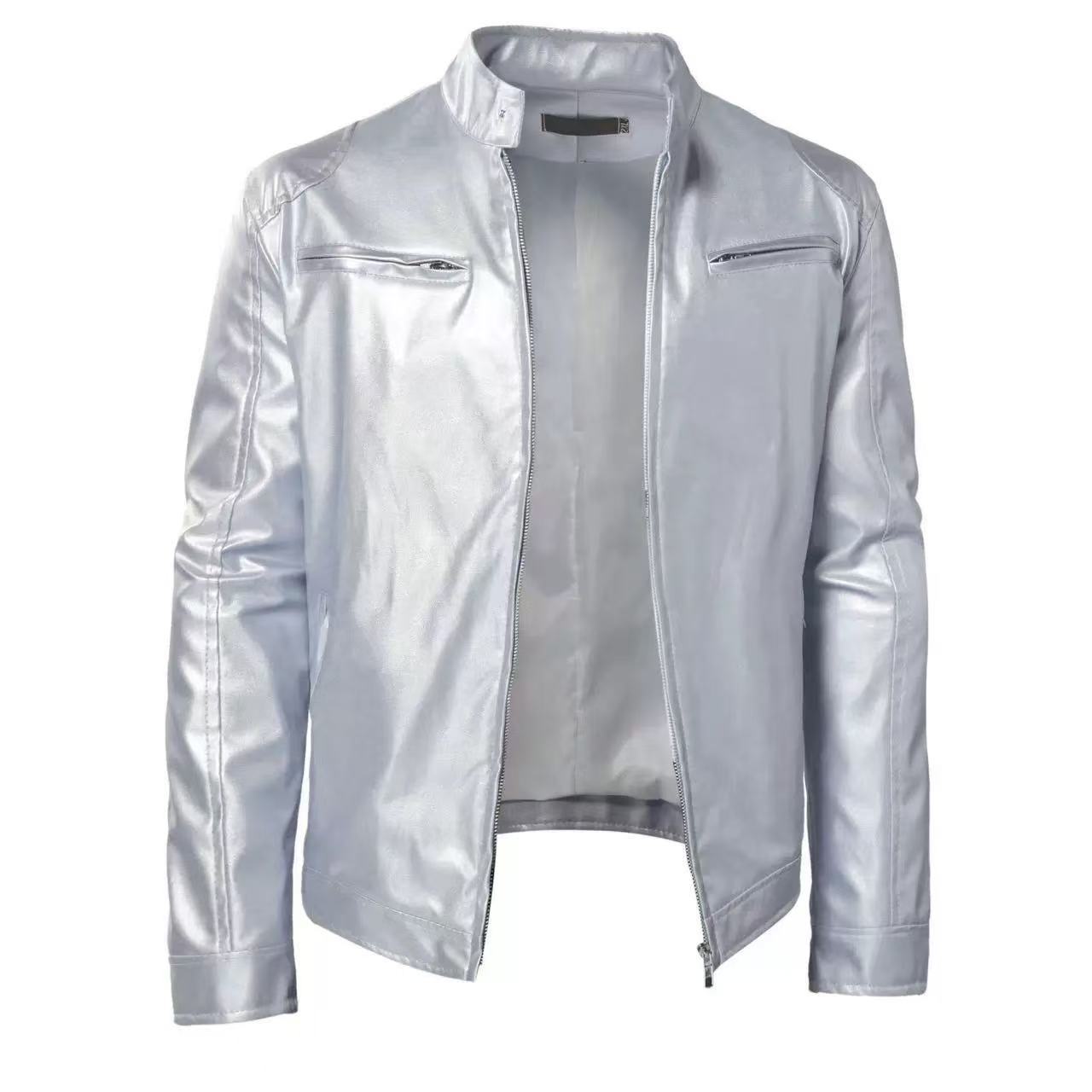 Veste Aspect Cuir Pour Homme