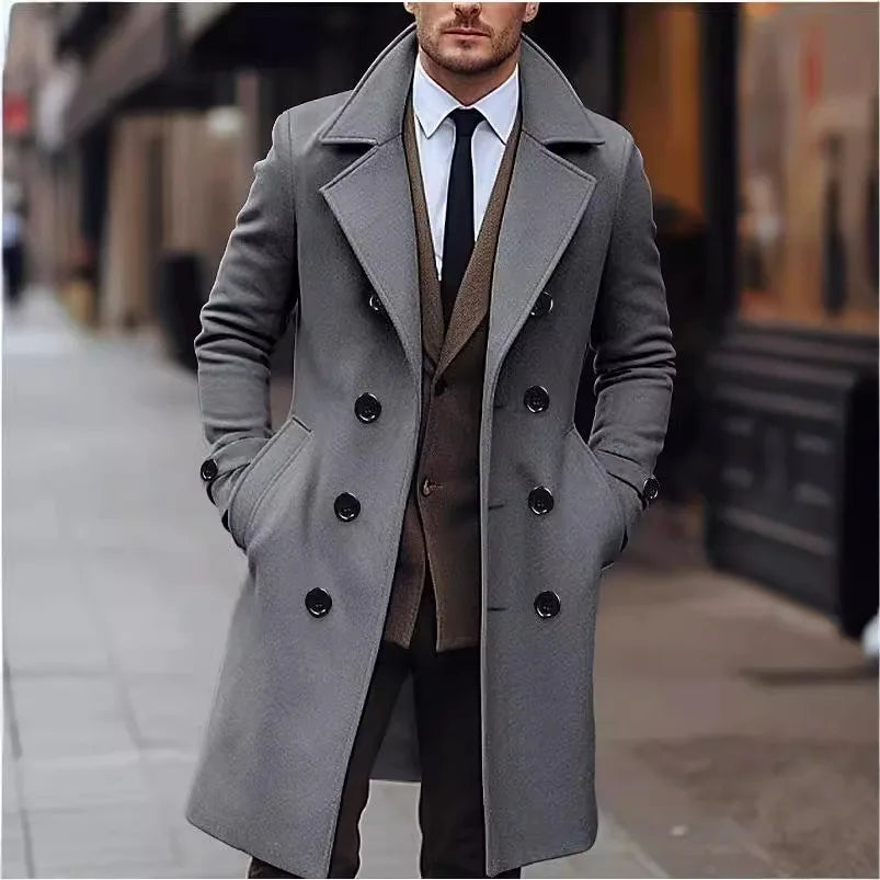 Homme Manteau Croisé Lainage