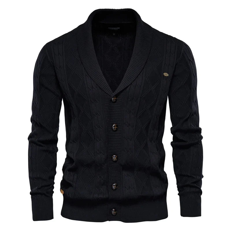 Homme Cardigan Torsadé Châle