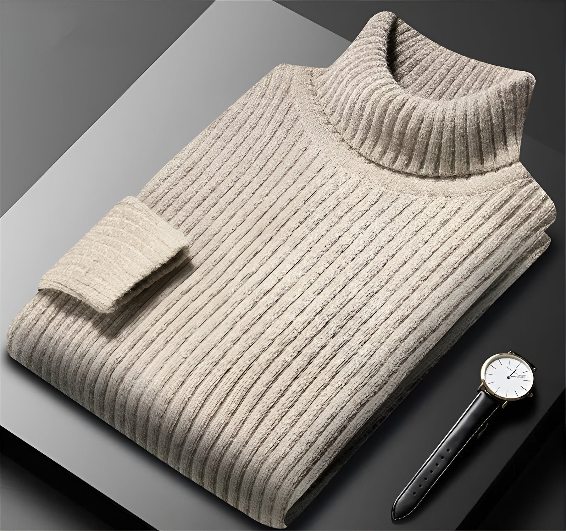 Pull Maille Côtelée Pour Homme