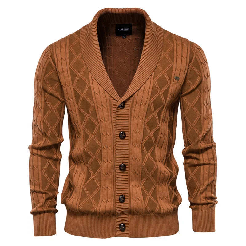 Homme Cardigan Torsadé Châle