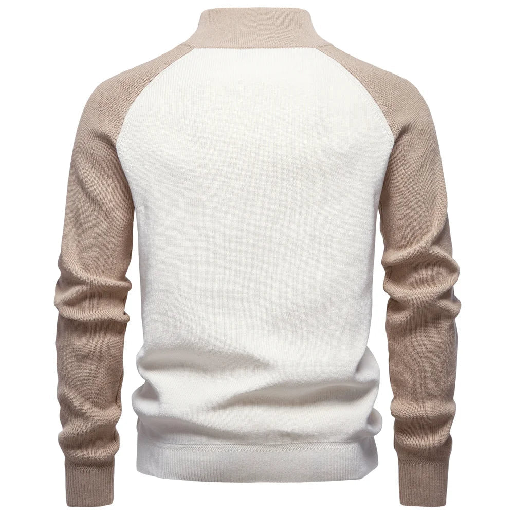 Homme Pull Col Zippé