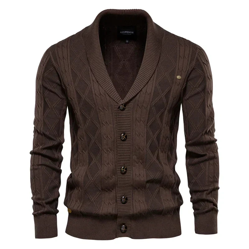 Homme Cardigan Torsadé Châle