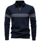 Homme Pull Demi-Zip Texturé