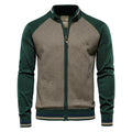 Cardigan Bicolore Maille Côtelée Col Montant Zippé Pour Homme