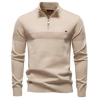 Homme Pull Demi-Zip Texturé