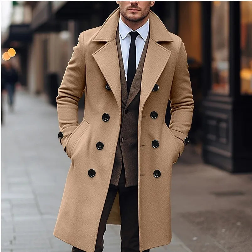 Homme Manteau Croisé Lainage