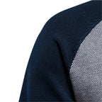 Cardigan Bicolore Maille Côtelée Col Montant Zippé Pour Homme