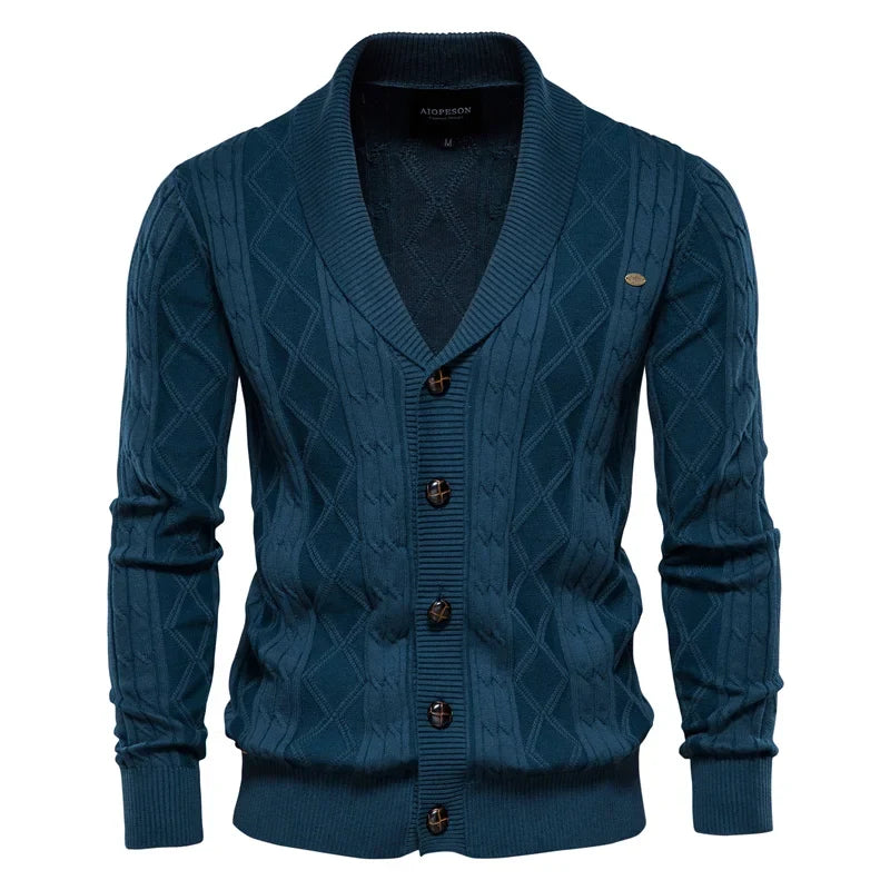 Homme Cardigan Torsadé Châle