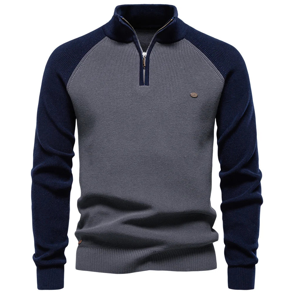 Homme Pull Demi-Zip Maille