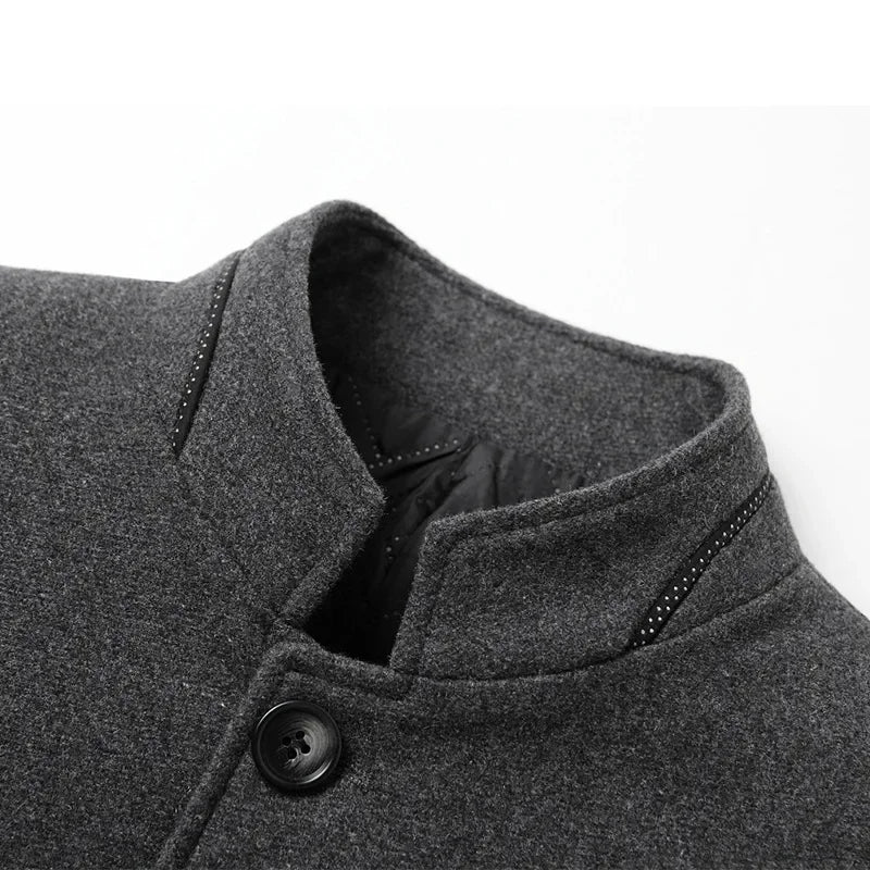 Homme Manteau Col Officier