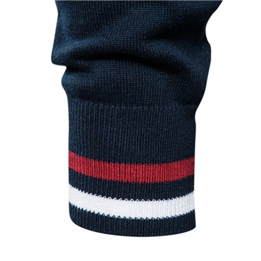 Cardigan Bicolore Maille Côtelée Col Montant Zippé Pour Homme