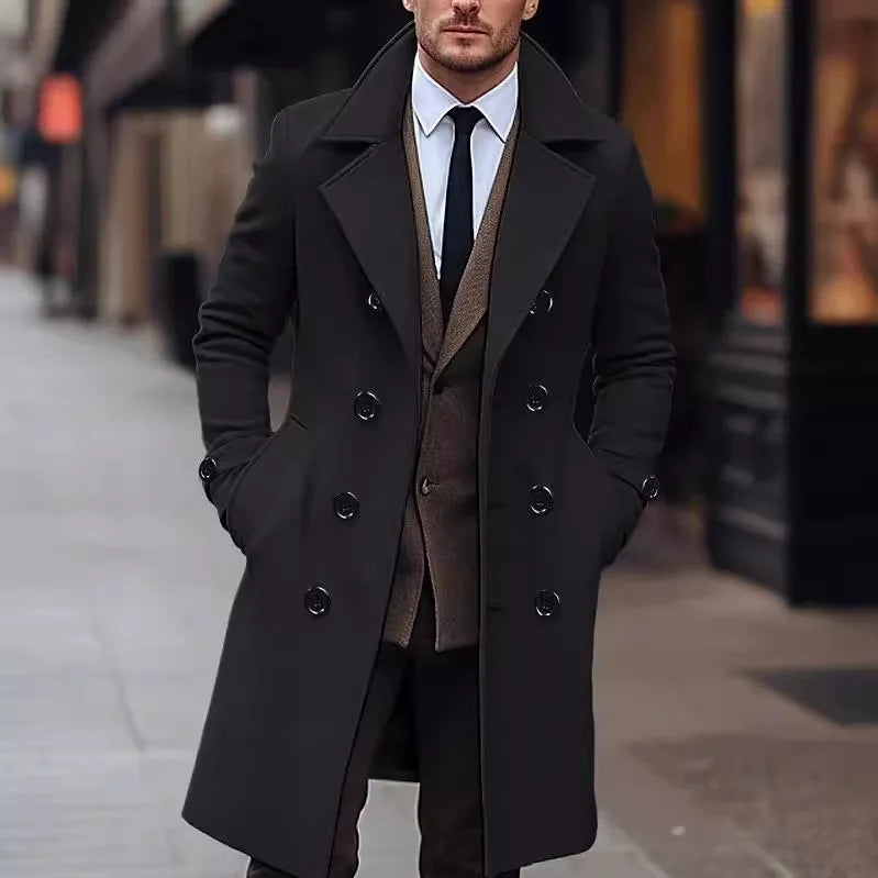 Homme Manteau Croisé Lainage