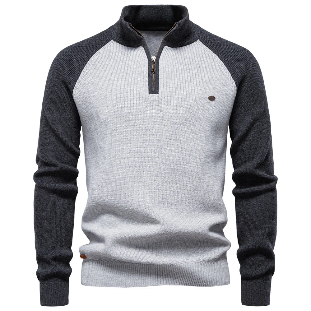 Homme Pull Col Zippé