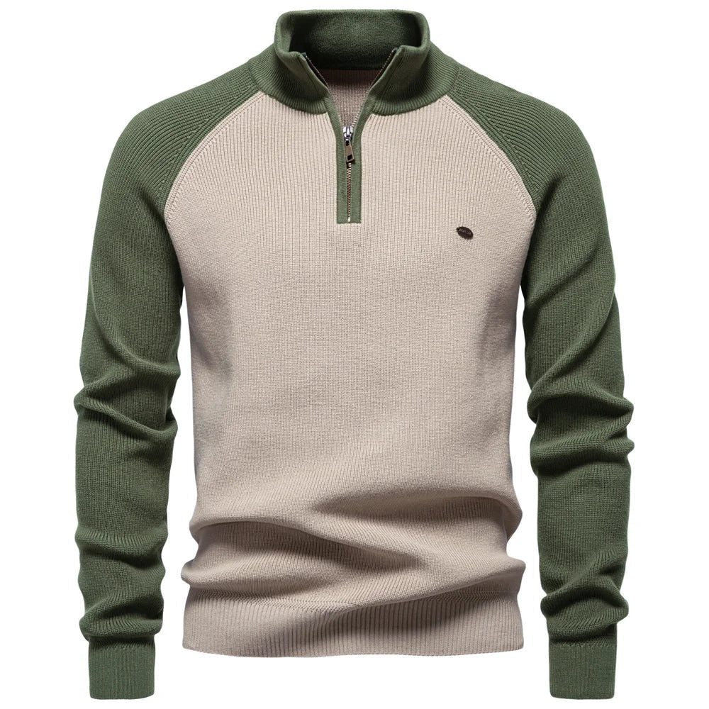 Homme Pull Col Zippé