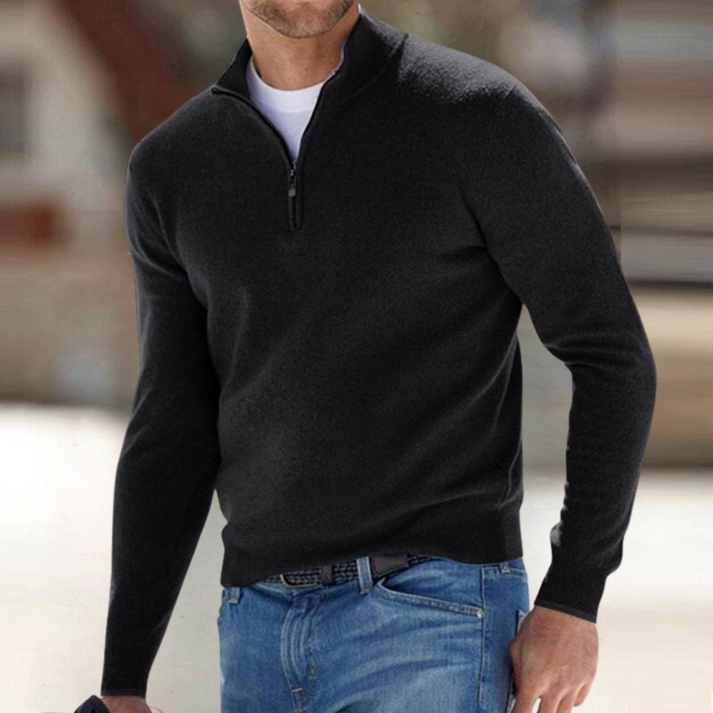 Homme Pull Col Zippé